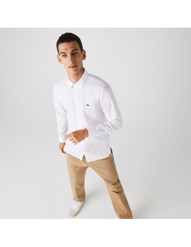 Lacoste Men's Slim Fit Stretch Cotton Poplin Shirt in Black CH2668-51 -  modanet.com
